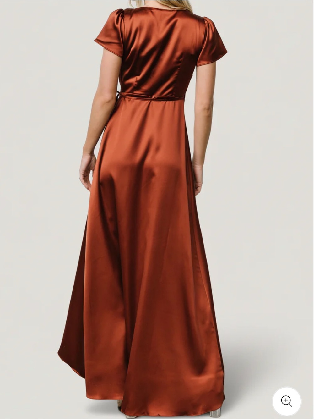 Baltic born Krystal satin wrap gown dress cinnamon color burnt orange size XL - Picture 7 of 9